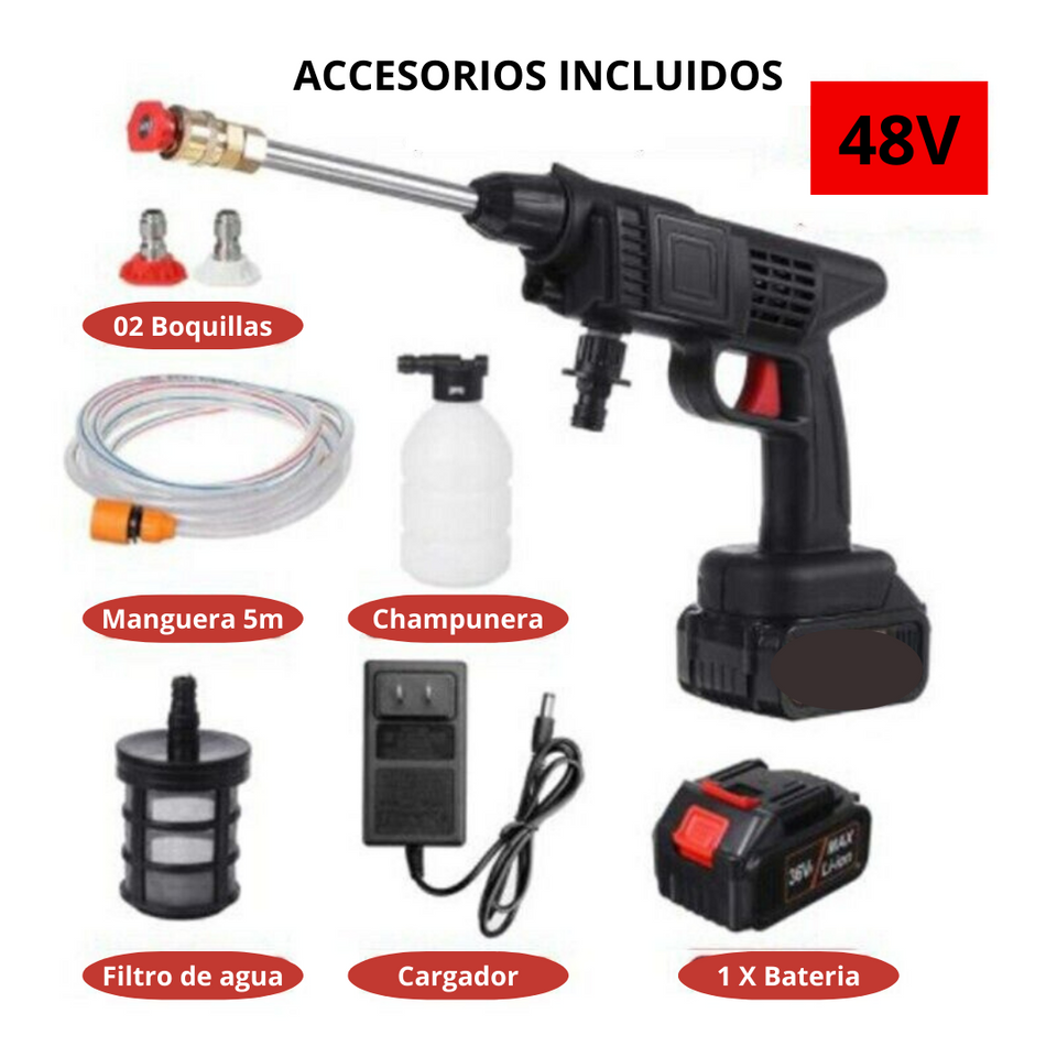 M Hidrolavadora Inalámbrica - Batería recargable 48v