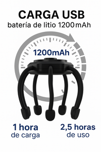 Masajeador Eléctrico Antiestrés Recargable para Cabeza