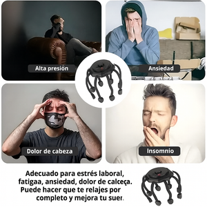 Masajeador Eléctrico Antiestrés Recargable para Cabeza