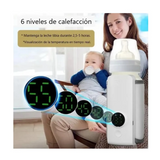 calentador de biberón, con pantalla de temperatura de 6 niveles y batería recargable